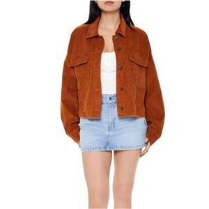 F21 Boxy Cropped Corduroy Jacket